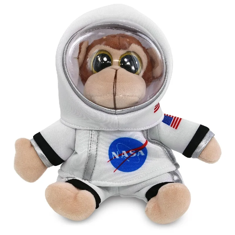 DolliBu Big Eyes Monkey Astronaut Plush Toy with Helmet and NASA Suit - 8 inches