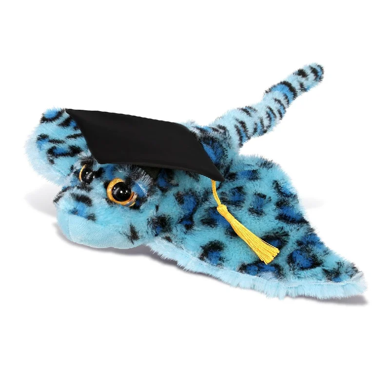 DolliBu Blue Stingray Graduation Plush with Graduation Cap w/ Tassel - 15 Inches