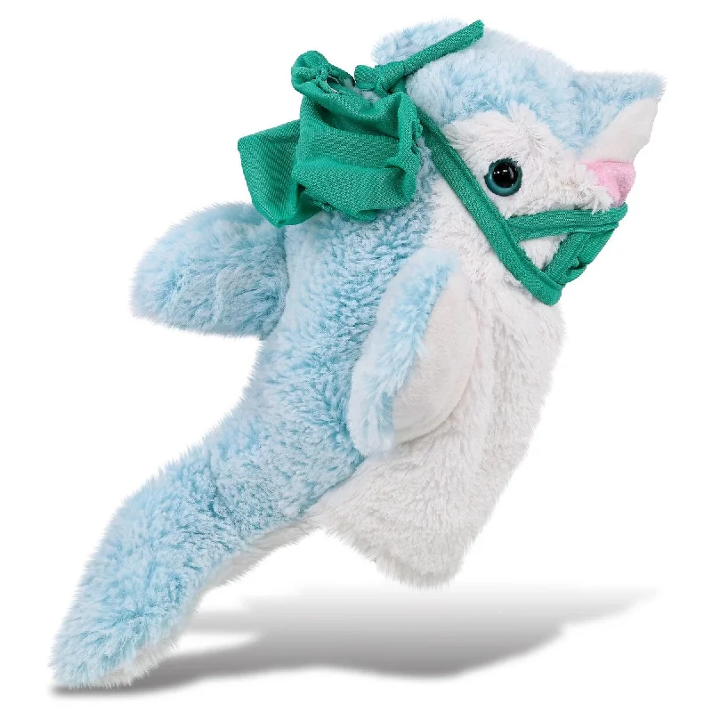 DolliBu Dolphin Doctor Plush Hand Puppet with Scrub Cap and Face Mask - 12 inches