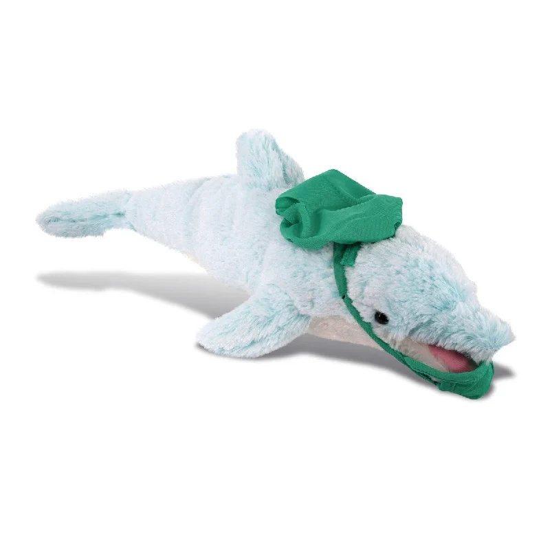 DolliBu Dolphin Large Doctor Plush Toy with Cute Scrub Cap & Face Mask - 18 inches