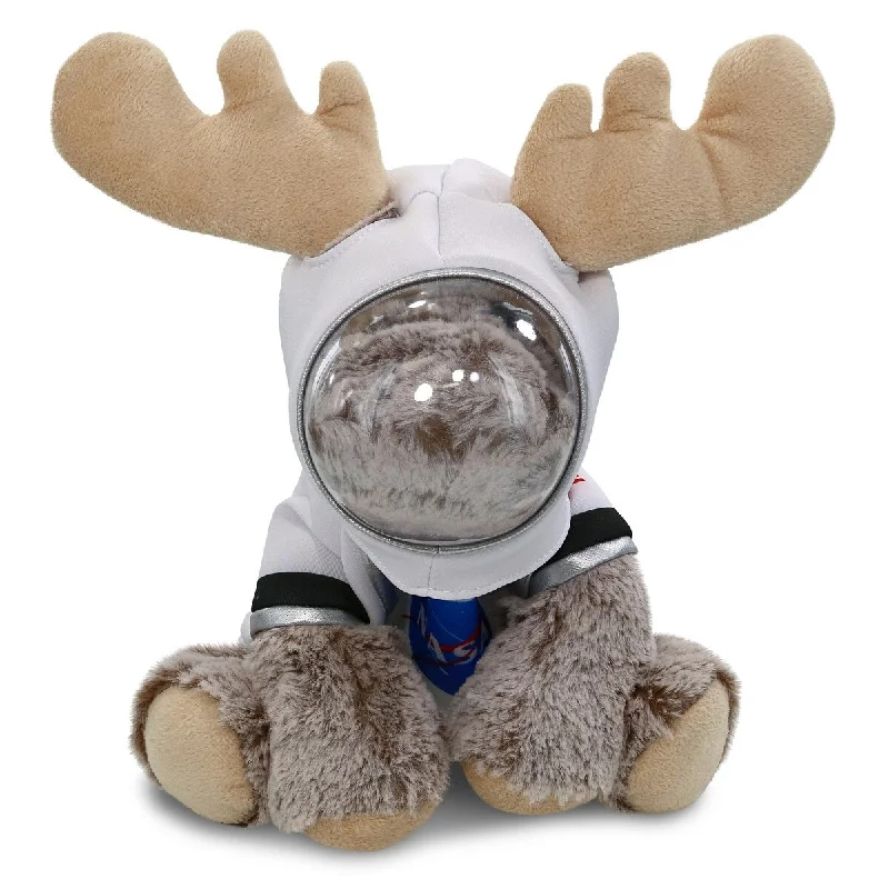 DolliBu Floppy Moose Astronaut Plush Toy with Helmet and NASA Suit - 9 inches