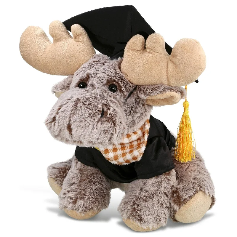 DolliBu Floppy Moose Graduation Plush with Gown and Cap with Tassel - 12 inches