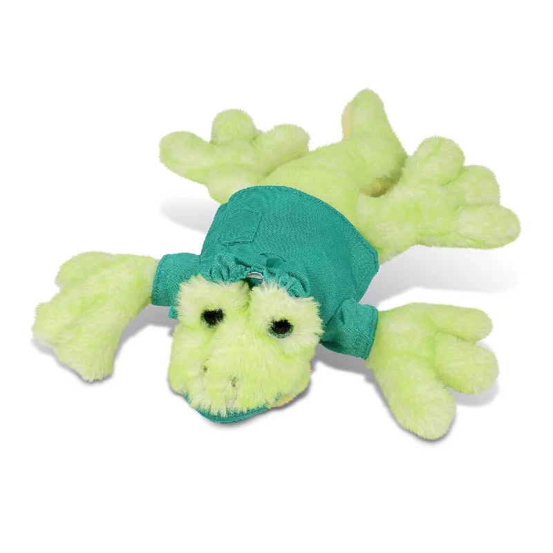 DolliBu Gecko Doctor Plush Toy with Cute Scrub Uniform and Cap Outfit - 13.5 inches