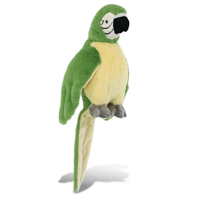 DolliBu Green Parrot Bird Soft Stuffed Animal for Kids and Adults - 9 inches