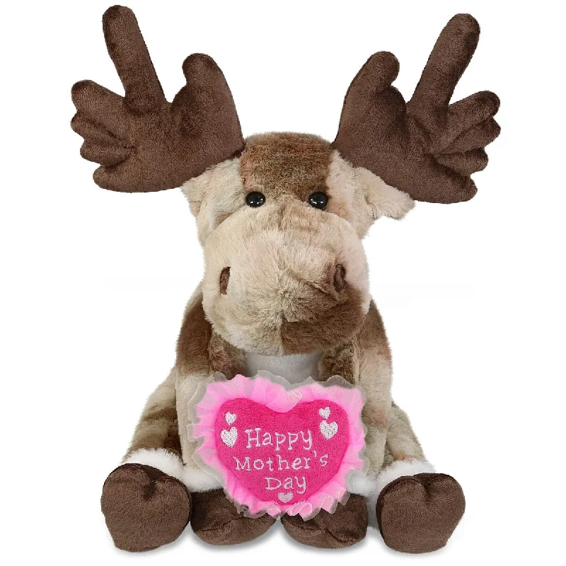 DolliBu Happy Mother’s Day Super Soft Plush Forest Floppy Moose - 10.5 inches