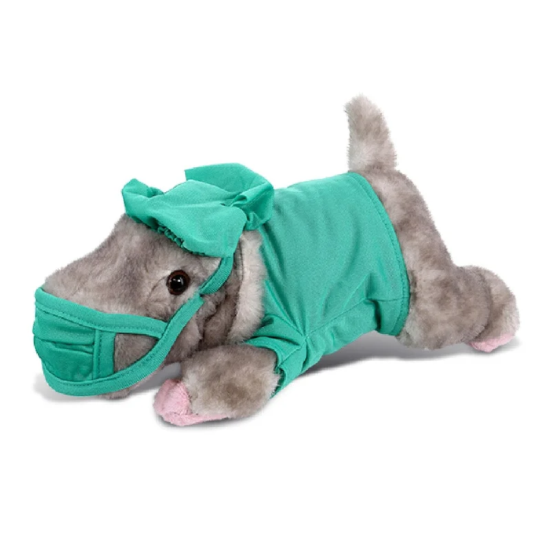 DolliBu Hippo Doctor Wild Collection Plush Toy w/ Scrub Uniform & Cap - 11 inches