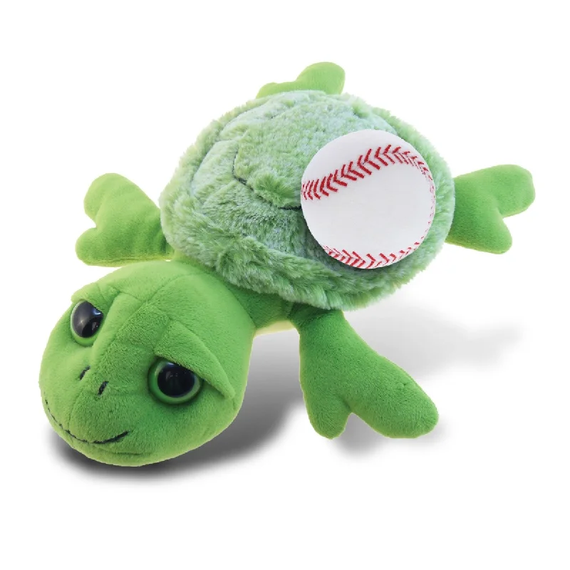 DolliBu Huggable Sea Turtle Small Stuffed Animal with Baseball Plush - 11 inches