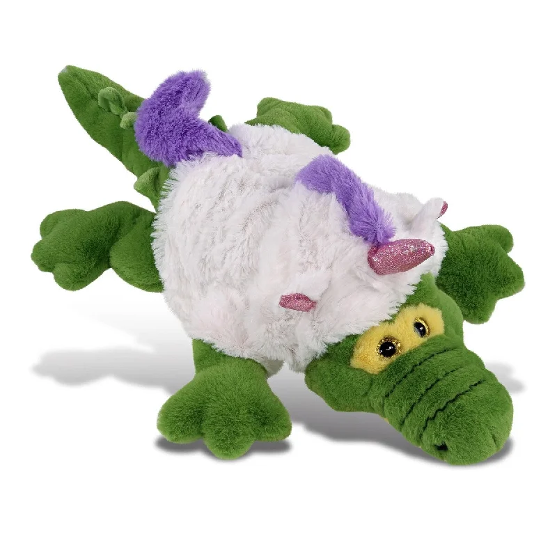 DolliBu Large Green Alligator Unicorn Plush Stuffed Animal with Outfit - 17 inches