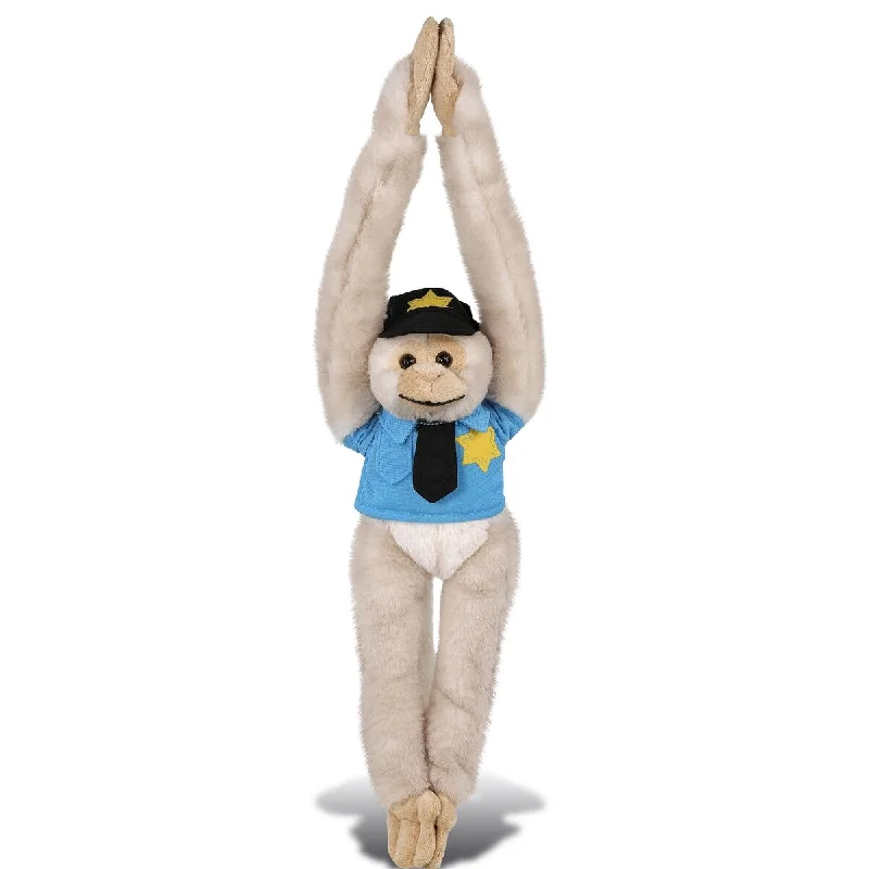 DolliBu Long Arm Hanging White Squirrel Monkey Police Officer Plush - 21 inches