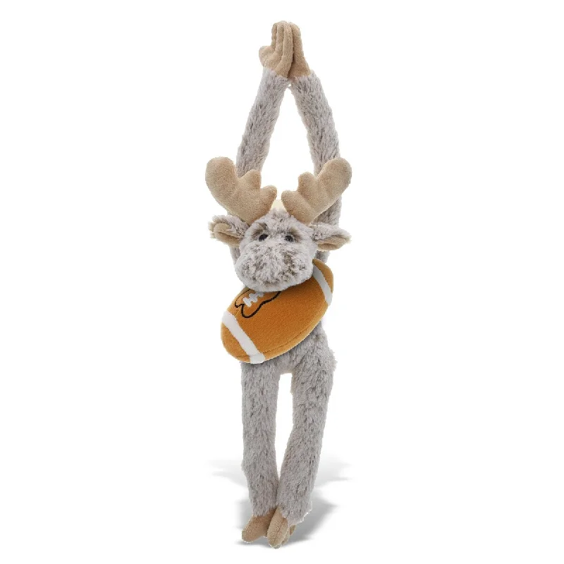 DolliBu Long Arms Moose Stuffed Animal with Football Plush Toy - 21 inches