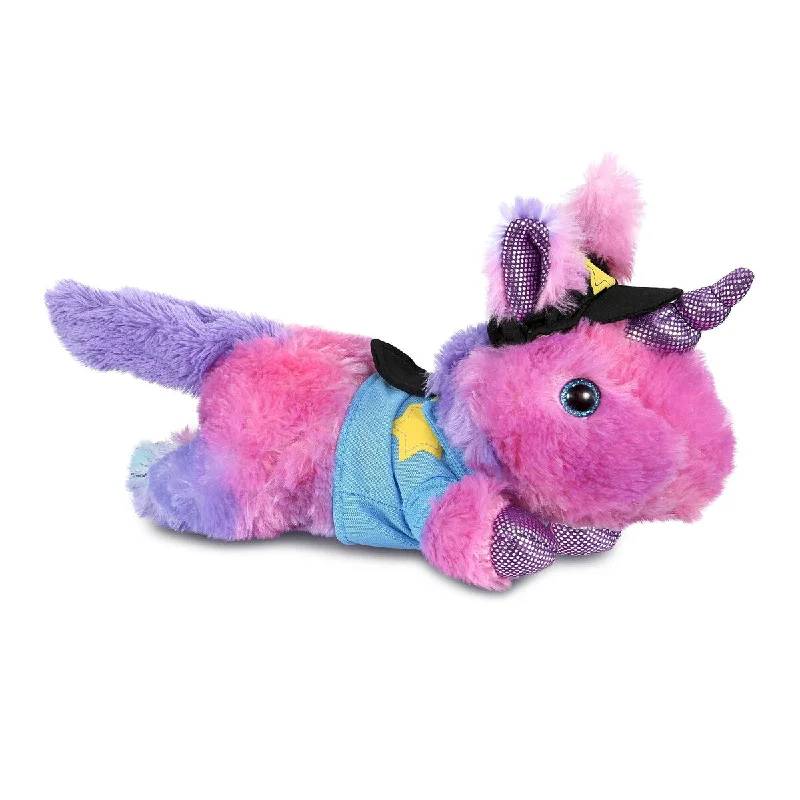 DolliBu Monday Pink Unicorn Police Officer Plush with Uniform & Cap - 10.5 inches