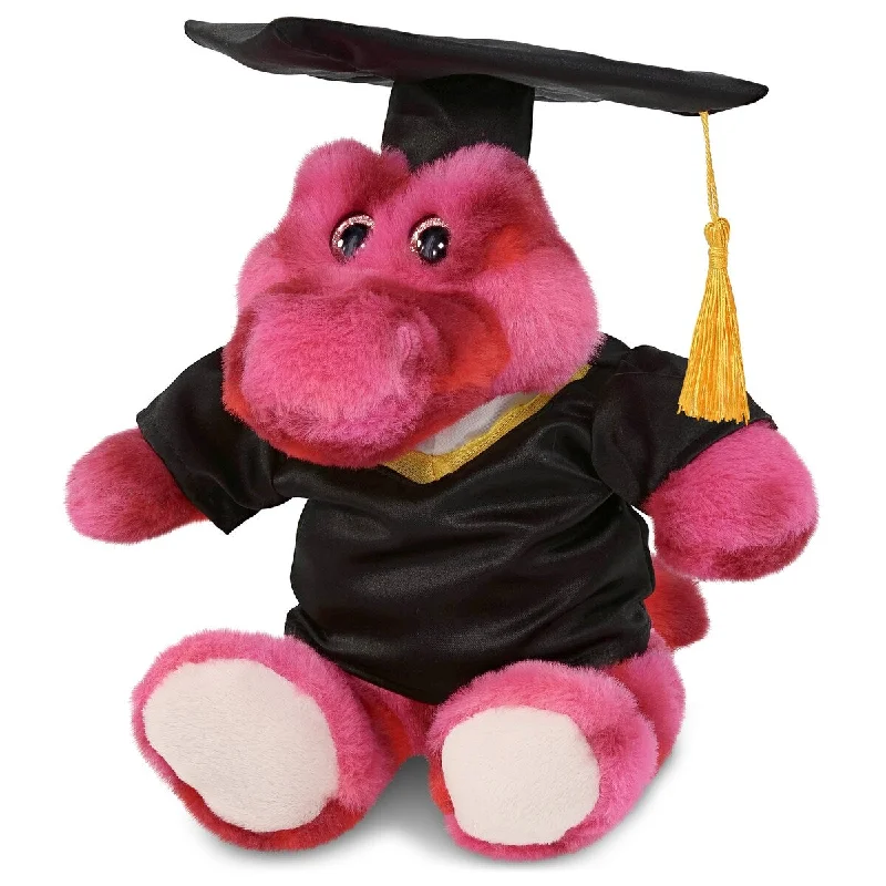 DolliBu Pink Tie-Dye Sitting Alligator Graduation Plush Toy with Gown - 8 inches