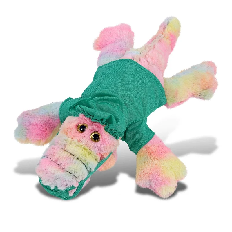 DolliBu Rainbow Large Alligator Doctor Plush Toy with Uniform and Cap - 17 inches