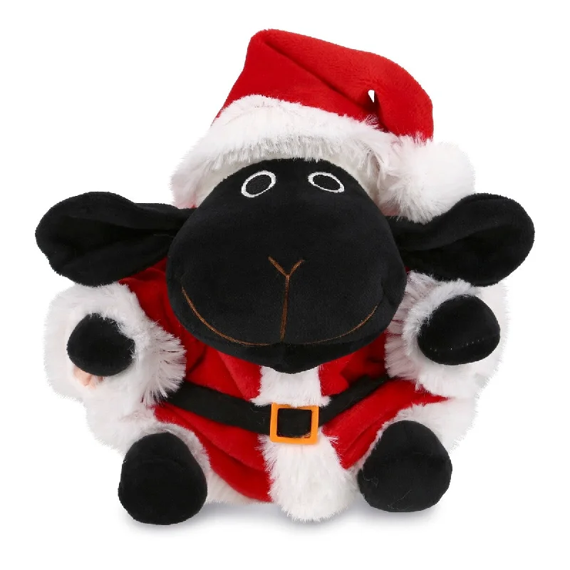 DolliBu Santa Black Nose Sheep Stuffed Animal Plush with Santa Outfit - 6 inches