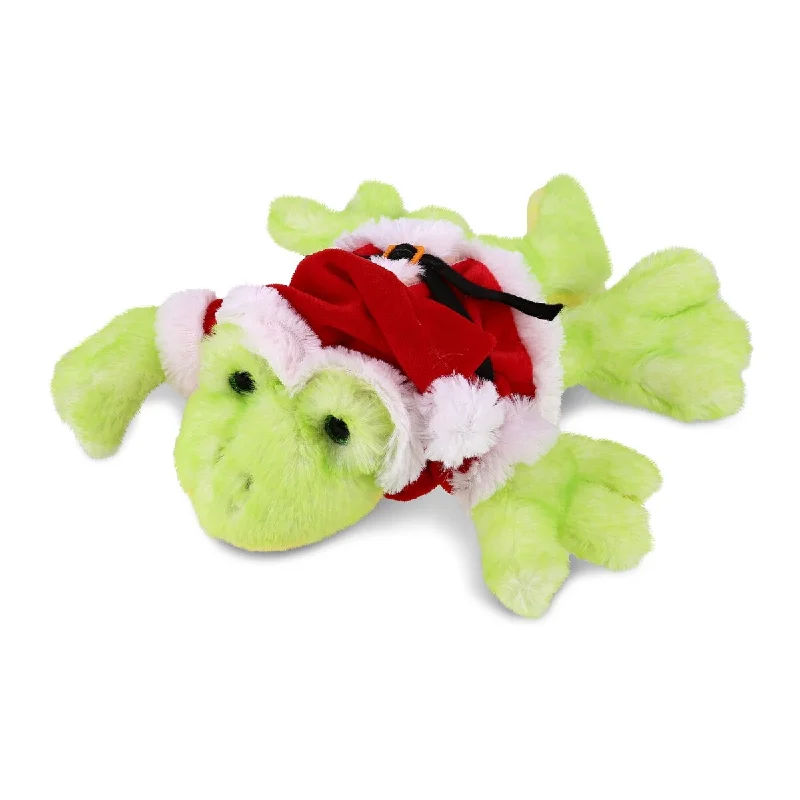 DolliBu Santa Gecko Stuffed Animal Plush Toy with Red Santa Outfit - 13.5 Inches