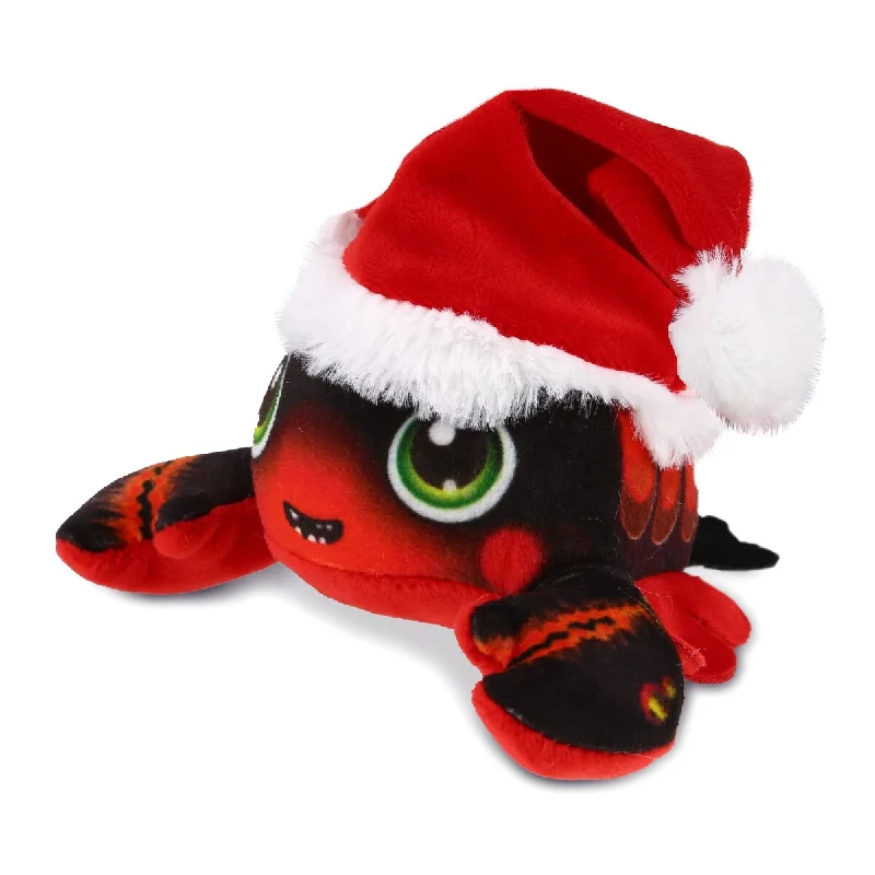 DolliBu Santa Lobster Stuffed Animal Plush Toy with Santa Hat Outfit - 6.5 inches