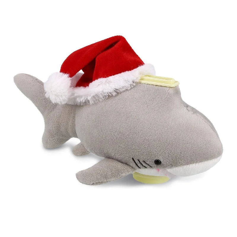 DolliBu Santa Shark Stuffed Animal Plush Bank with Santa Claus Hat - 9 inches