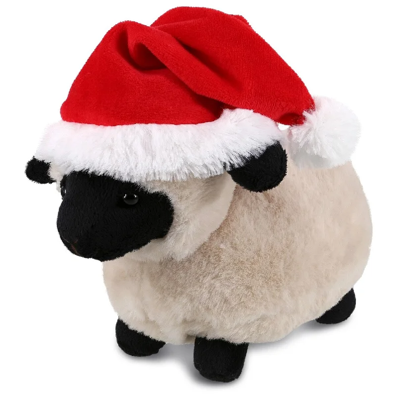 DolliBu Santa Valais Blacknose Sheep Stuffed Animal with Santa Outfit - 8.5 inches