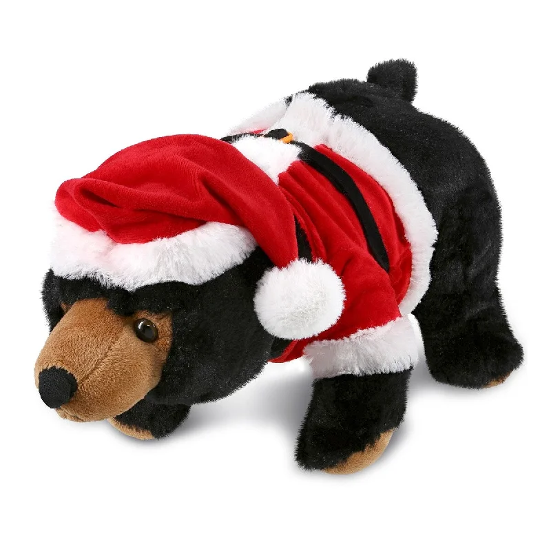 DolliBu Santa Wild Black Bear Stuffed Animal Plush with Santa Outfit - 16 inches