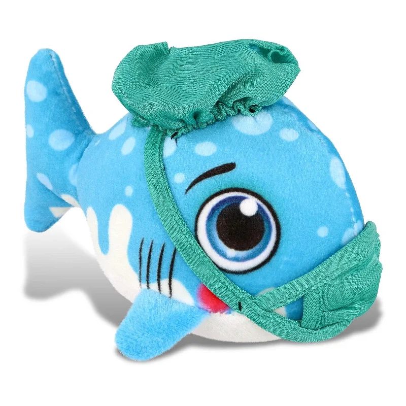 DolliBu Shark Doctor Plush Buddies with Cute Scrub Cap and Face Mask - 6 inches