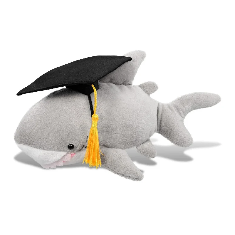 DolliBu Shark Graduation Plush Toy with Graduation Cap with Tassel - 10 inches