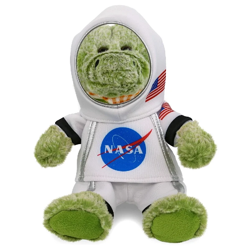 DolliBu Sitting Alligator Astronaut Plush Toy w/ Helmet and NASA Suit - 8 inches