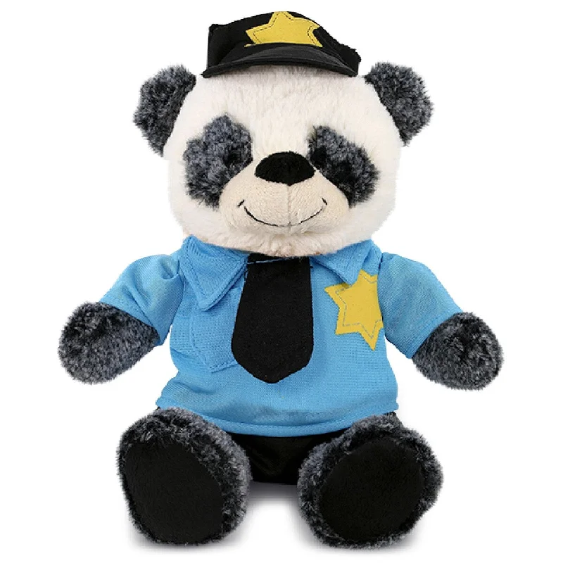 DolliBu Sitting Panda Police Officer Plush with Cop Uniform and Cap - 9 inches