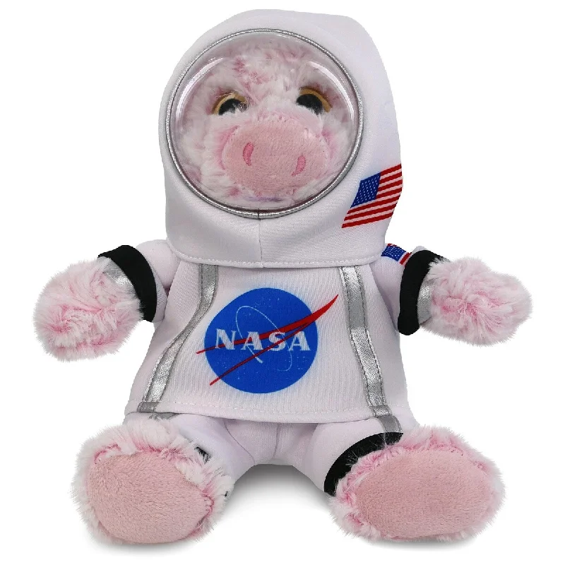 DolliBu Sitting Pig Astronaut Plush with Space Helmet and NASA Suit - 9 inches