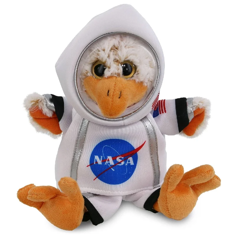 DolliBu Sitting Rooster Astronaut Plush w/ Space Helmet and NASA Suit - 9 inches