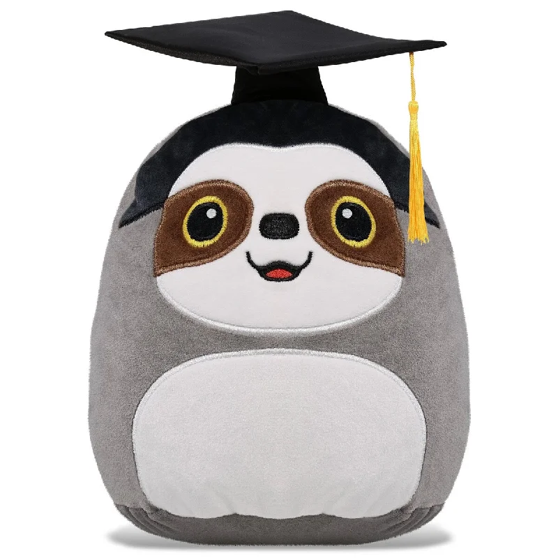 DolliBu Snug-Mooshies Sloth Graduation Plush Toy with Graduation Cap - 10 inches