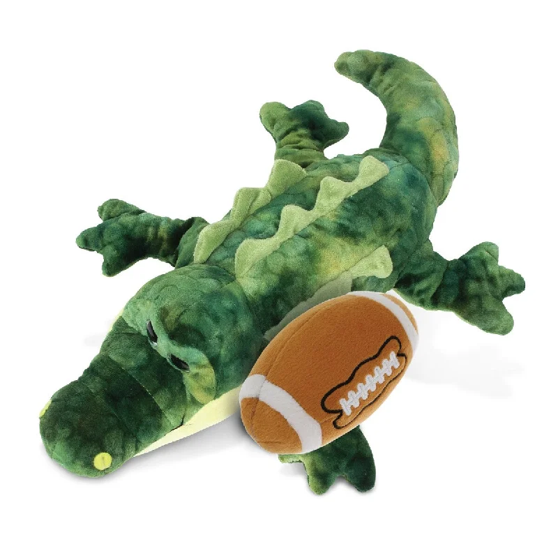 DolliBu Soft Huggable Gator Stuffed Animal with Football Plush Toy - 18 inches