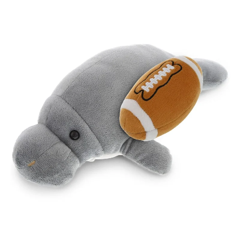 DolliBu Soft Huggable Manatee Stuffed Animal with Football Plush Toy - 9 inches