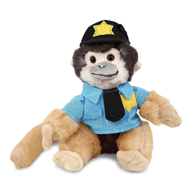 DolliBu Squirrel Monkey Police Officer Plush with Cop Uniform and Cap - 12.5 inches