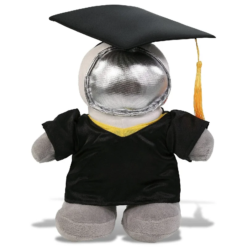 DolliBu Standing Astronaut Graduation Plush Toy with Gown and Cap - 8 inches