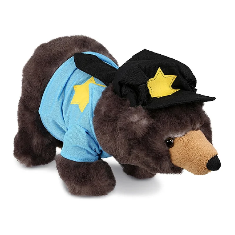 DolliBu Standing Wild Black Bear Police Officer Plush Toy with Uniform - 11 inches