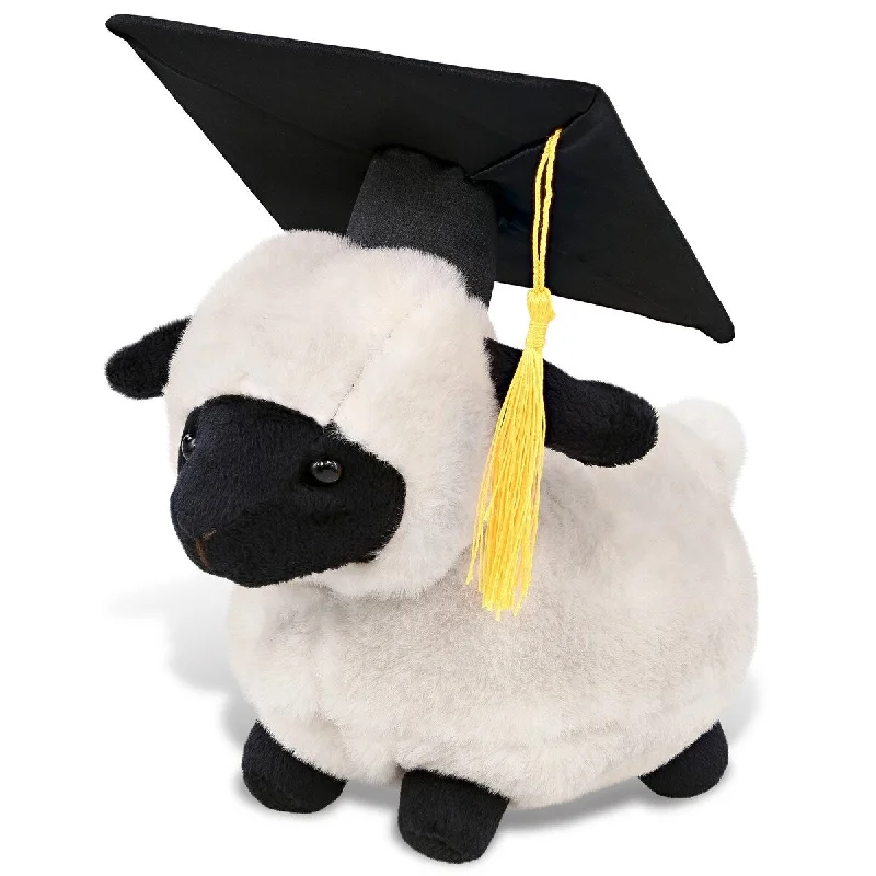 DolliBu Valais Blacknose Sheep Graduation Plush with Graduation Cap - 8.5 inches