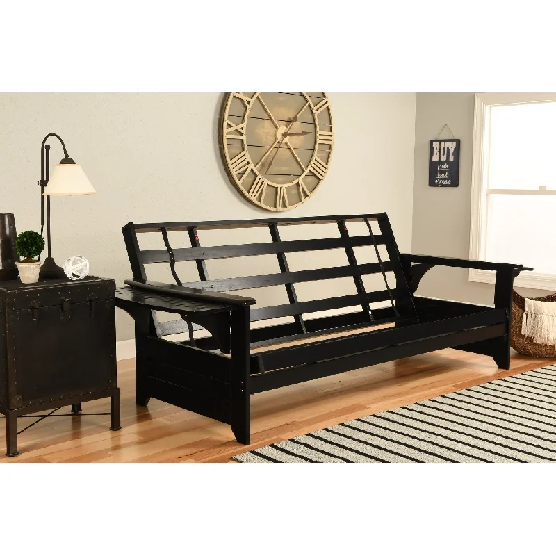 Somette Phoenix Futon Frame in Black Finish (Mattress not included)