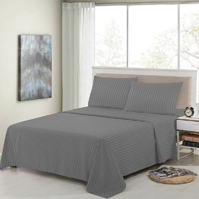 4 Piece Bed Sheets 1800 Count Egyptian Comfort Twin Dark Grey