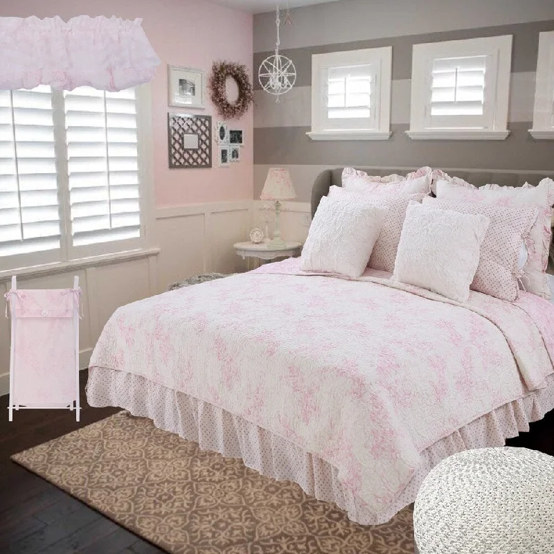 Cotton Tale Heaven Sent Pink Floral Reversible 3 PC Queen Bedding Set