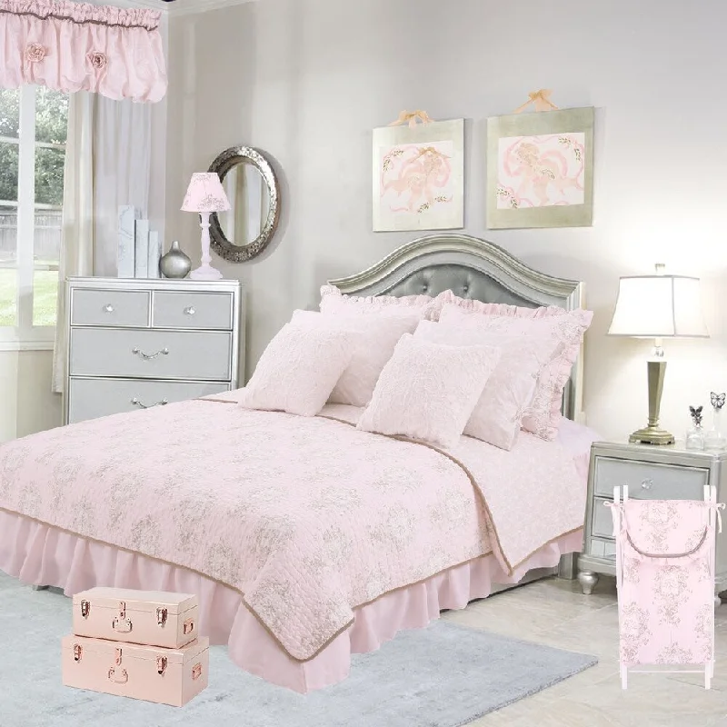 Cotton Tale Lollipops Pink Floral Reversible 2 PC Twin Quilt Bedding