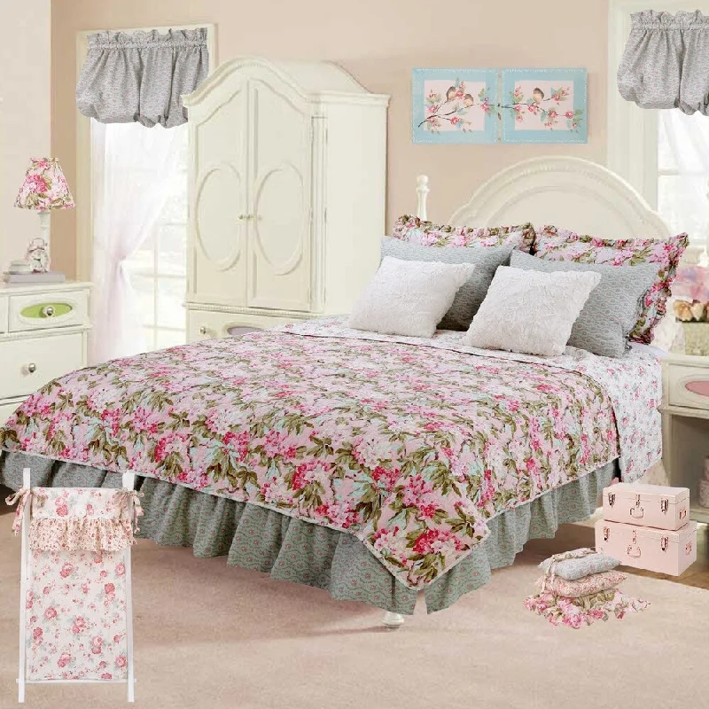 Cotton Tale Tea Party Floral Reversible 2 PC Twin Quilt Bedding Set