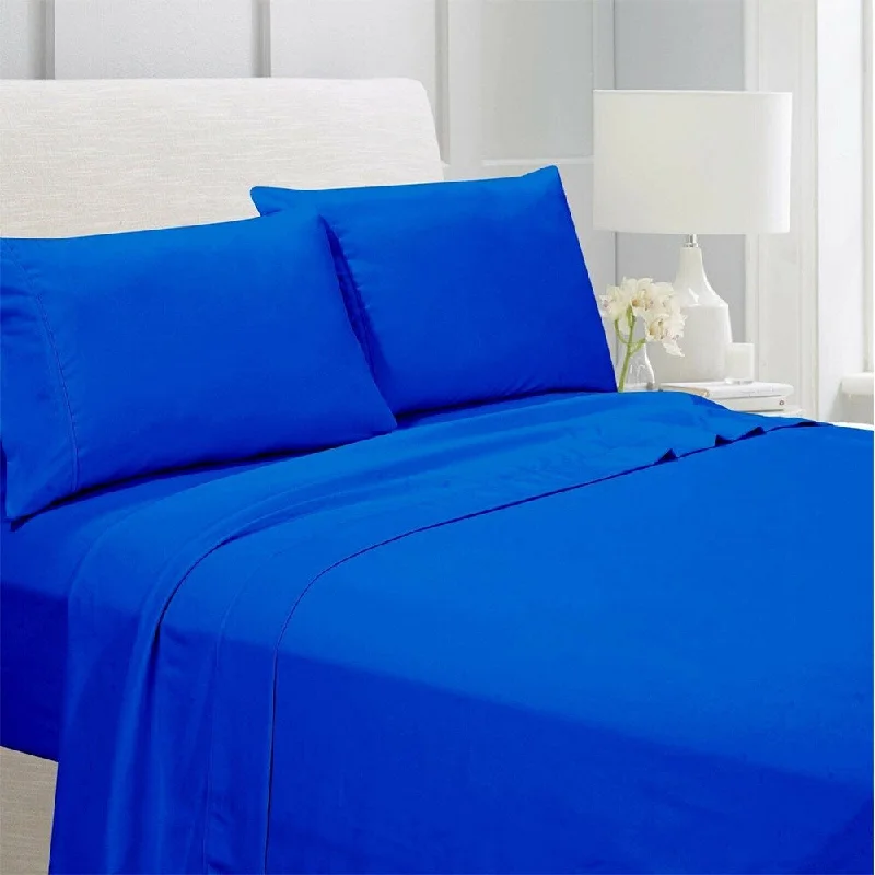 Egyptian Comfort 1800 Count 4 Piece Bed Sheet Set Queen Blue