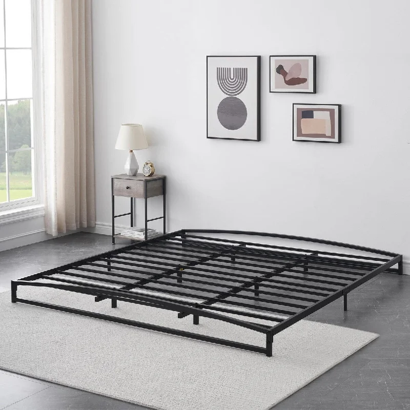 Heavy Duty Metal Platform King Bed Frame Low Profile