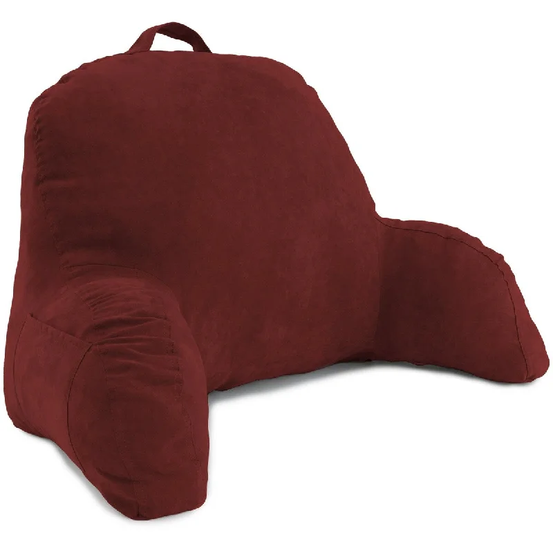 Microsuede Bed Rest- Stuffed Fiberfill with Arms, Red