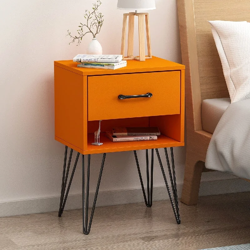 Modern 1 Drawer Nightstand Bedside Cabinet Storage Shelves